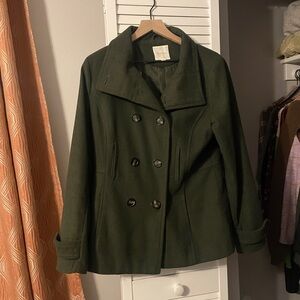 Olive Double-Breasted Women’s Peacoat